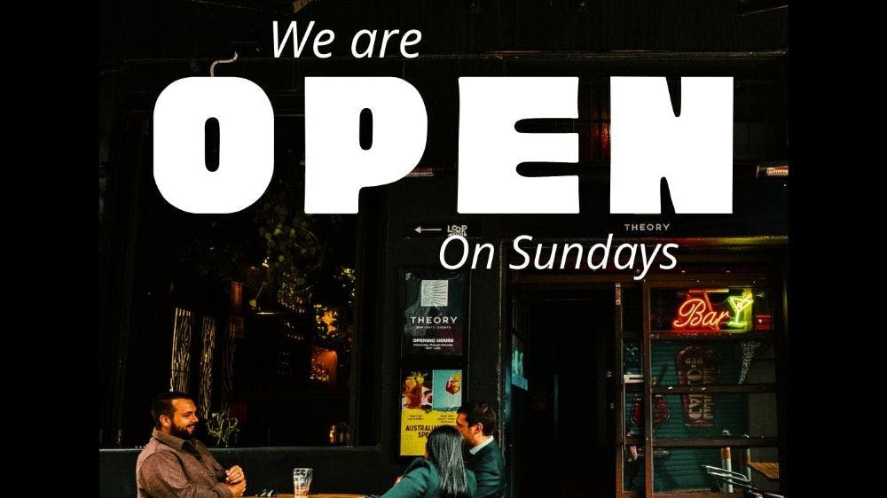 We Are Open Sundays! Image